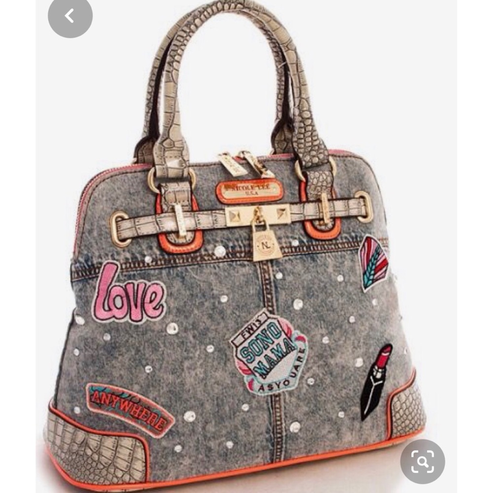 Nicole Lee Athena Patch Print Handbag